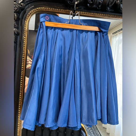 Blue, pleated, skater skirt - Picture 2 of 6